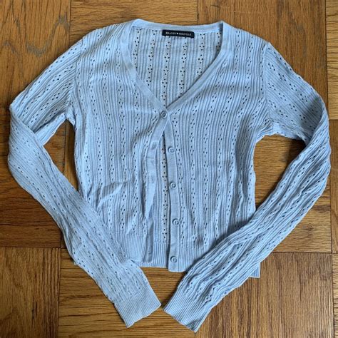 Brand Melville Baby Blue Cardigan light blue... - Depop