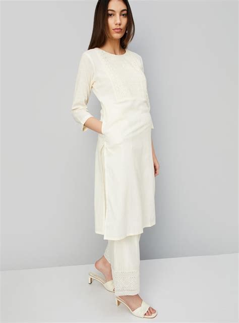Buy Women Schiffli Yoke Kurta with Pocket Online at just Rs. 599.0 ...