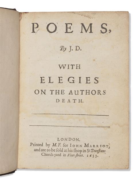 Poems and Juvenilia, John Donne, 1633 | Christie’s