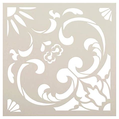 Ornate Floral Tile Stencil by StudioR12 | DIY Kitchen Wall Backsplash ...