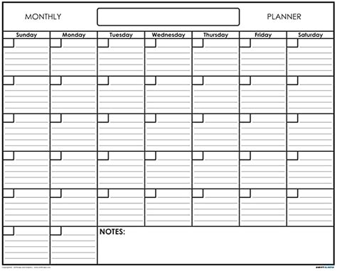 24" x 30" Erasable Undated One Month Laminated Wall Calendar Monthly ...