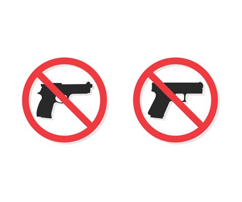 No weapons sign. No guns icon. No gun sign. Prohibiting sign for gun ...