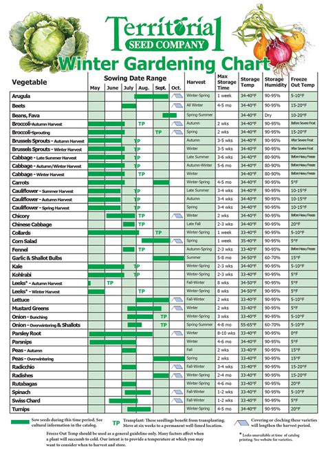 Fall & Winter Growing Guides: Winter Planting Chart from Territorial ...