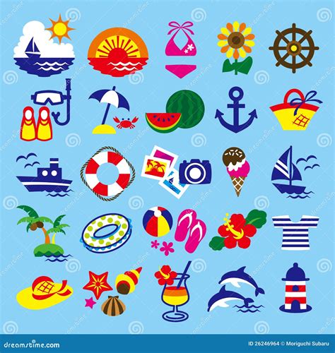 Clip art summer stock illustration. Illustration of beach - 26246964