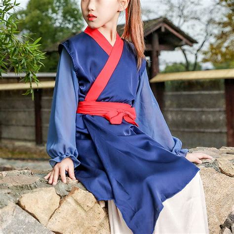 Buy Kids Chinese Ink Painting Traditional Confucius Pupil Costume Hanfu ...