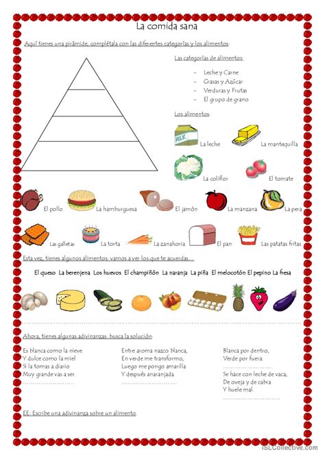 La comida sana comprensión lector…: English ESL worksheets pdf & doc