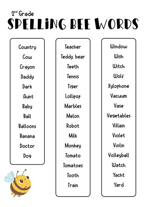 17 Spelling Words Worksheets Grade 2 | Spelling bee words, Spelling bee ...