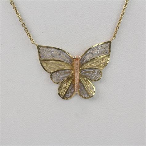 14k Gold Butterfly Necklace 5.8g | Property Room