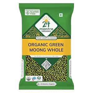24 Mantra Organic Unpolished Green Moong Whole/Hari Moong/Pesara Pappu ...