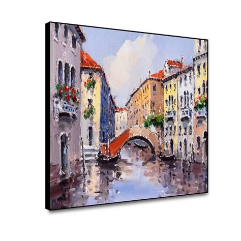 shensu Framed Canvas Wall Art Prints Landscape Posters River Bridge ...