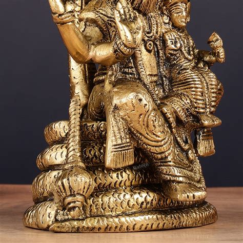 Buy Handcrafted Pure Brass Narasimha Lakshmi Statue - 8" – Budhshiv.com