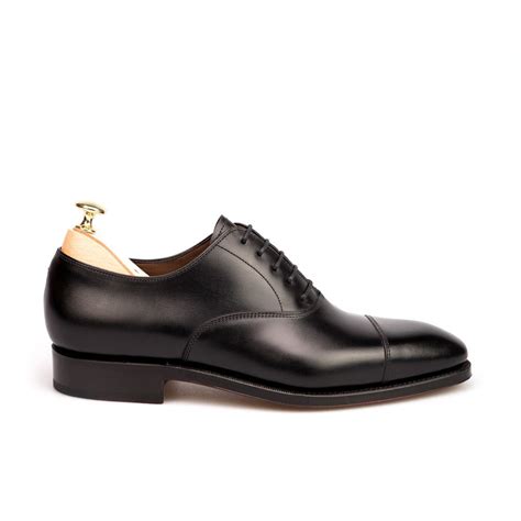 Black Leather Toe Cap Oxford Lace Up Shoes for Men ⭐⭐⭐⭐⭐ – The Royale ...