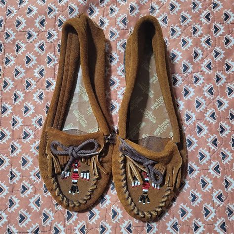 Minnetonka Women's Brown Loafers | Depop