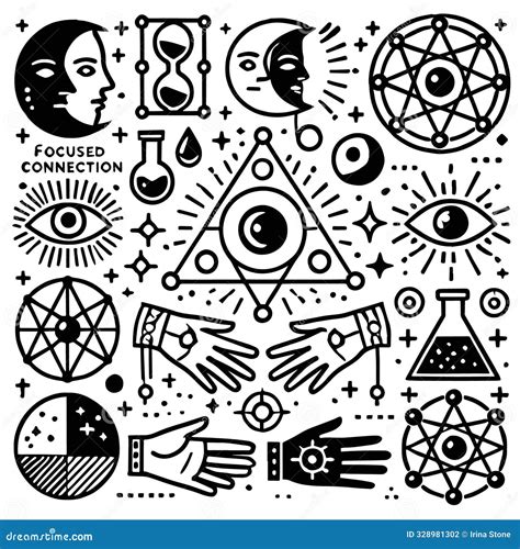 Mystical Symbols and Cosmic Elements: Trendy Vector Art for Nail Salon or Beauty Studio Logo ...