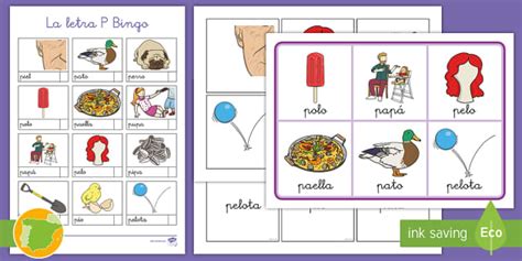 Bingo: La letra P (teacher made) - Twinkl