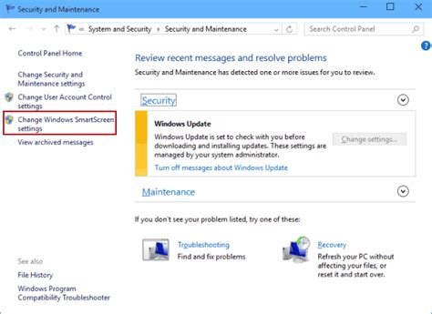 Image result for Change Windows SmartScreen Settings