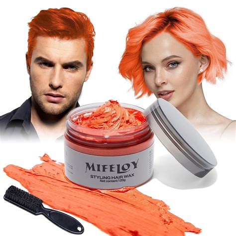 Amazon.com : Temporary Orange Hair Spray Color Wax with Dye Brush ...