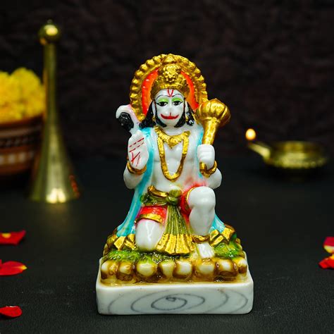 Buy Ekhasa 5 inch Hand Painted Hanuman Ji Murti | Multicolour – ekhasa