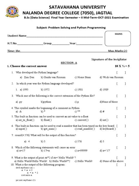 Image result for Data Science Using Python Exam Paper