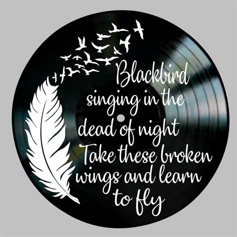 Beatles Blackbird Song Lyrics on a Vinyl Record Album Song | Etsy
