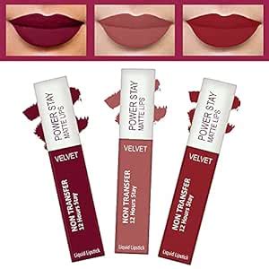 Buy FORFOR® Power Stay Long Last Matte Lipstick Combo of 3 - Waterproof ...