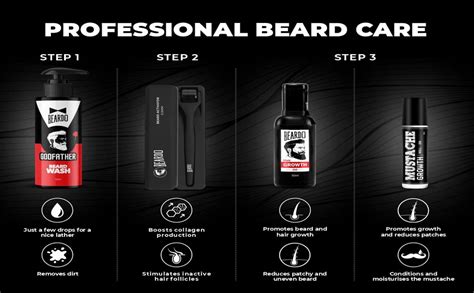 BEARDO Don's Beard Growth Pro Kit for Men| Complete Beard Growth ...