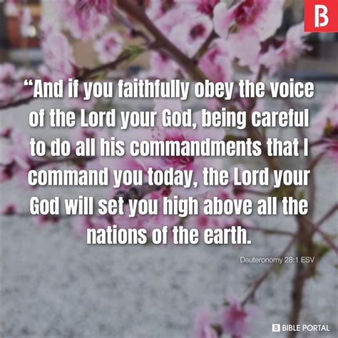 Deuteronomy 28:1 ESV picture - Bible Image- Bible Portal
