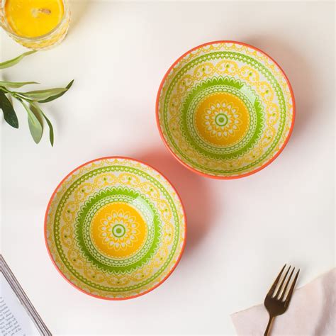 Pop Mandala Snack Bowl Orange 400ml Set Of 2