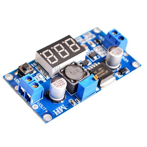 LM2596 DC-DC adjustable step-down module with a voltage meter ...