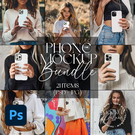 10 iPhone Mockup Bundle, Smart Object PSD, JPG, Phone Case Mockup ...
