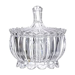 Buy ITAPALJI Glass Decorative Crystal Lotus Shaped Serving Bowl ...