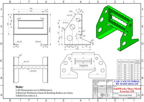 SolidWorks Sheet Metal Tutorial 的图像结果