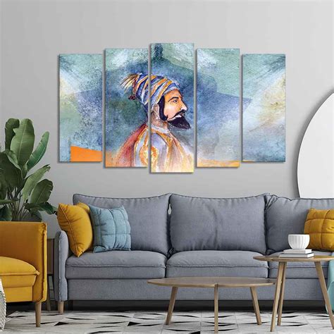 Chhatrapati Shivaji Maharaj Wall Painting Set Five Pieces – Vibecrafts