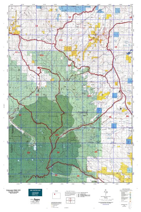 Colorado GMU 231 Map – MyTopo Map Store