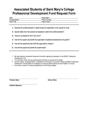 Professional Development Fund Request Form - Fill Out, Sign & Share ...