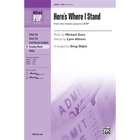 Here's Where I Stand (from the motion picture Camp) - Music by Michael ...