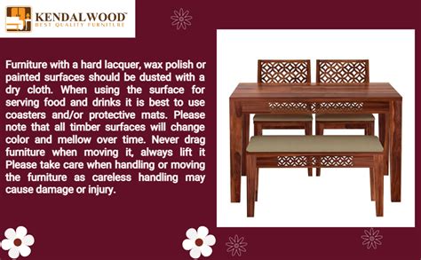 KENDALWOOD™ Furniture Sheesham Wood Dining Table (34x34) with 2 Chairs ...