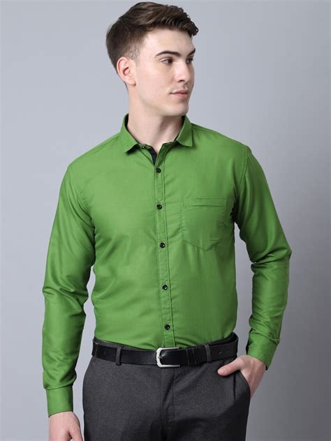 Buy Majestic Man Men Green Slim Fit Formal Shirt - Shirts for Men ...