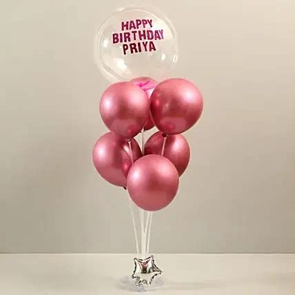 Send One Bobo Balloon with Glittery Happy Birthday Sticker 6 Pink ...