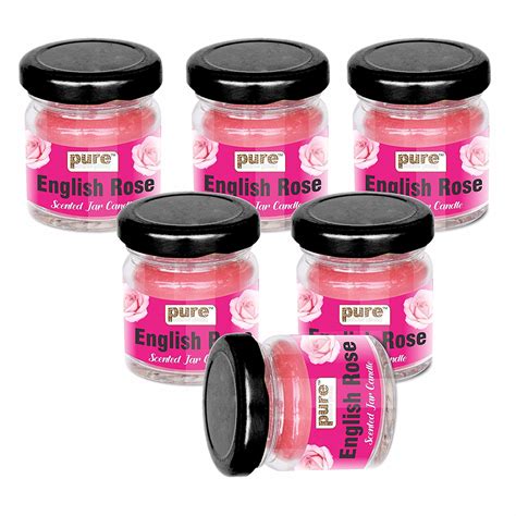 Pure Source India Scented Jar Candle Set of 6, Red -Rose : Amazon.in ...