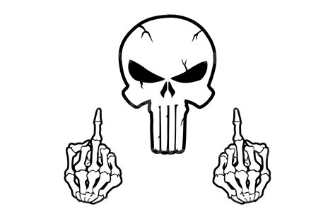 Skull with Skeleton Middle Fingers Svg Graphic by svgvectormonster ...
