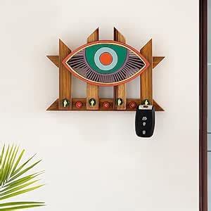 ExclusiveLane 'African Mask' Wooden Tribal Eye Key Holder for Home ...