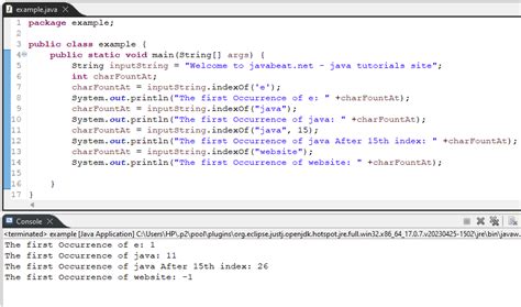Indexof Method in Java 的图像结果