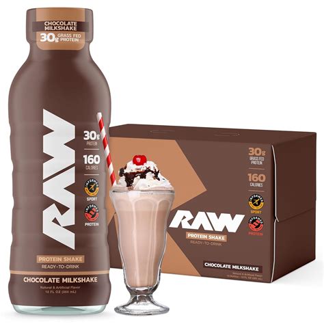 Amazon.com : RAW Ready-to-Drink Protein Shake, Chocolate - RTD Protein ...