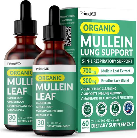 Amazon.com: 5-in-1 Mullein Drops for Lungs - Mullein Leaf Extract for Lungs Detox and ...
