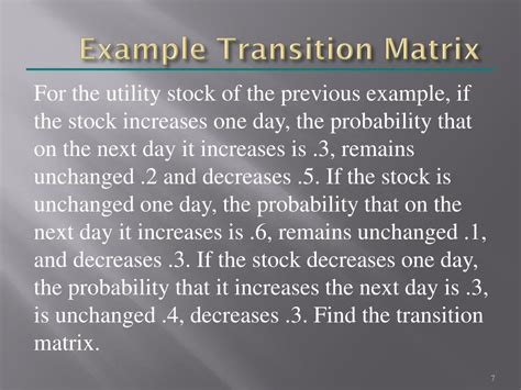 Image result for Transition Matrix Examples