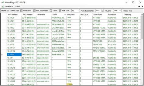 Subnet Scanner 的图像结果