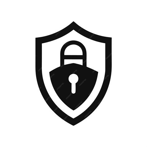 Shield lock vector logo design on white background | Premium AI ...
