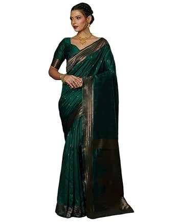 Buy SIRIL Women's Jacquard Banarasi Soft Silk Saree Pure Silk ...