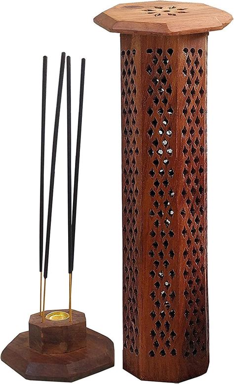 CRAFTSLY SHOPPEE Handmade Rosewood Wooden Incense Sticks Pyramid Box ...